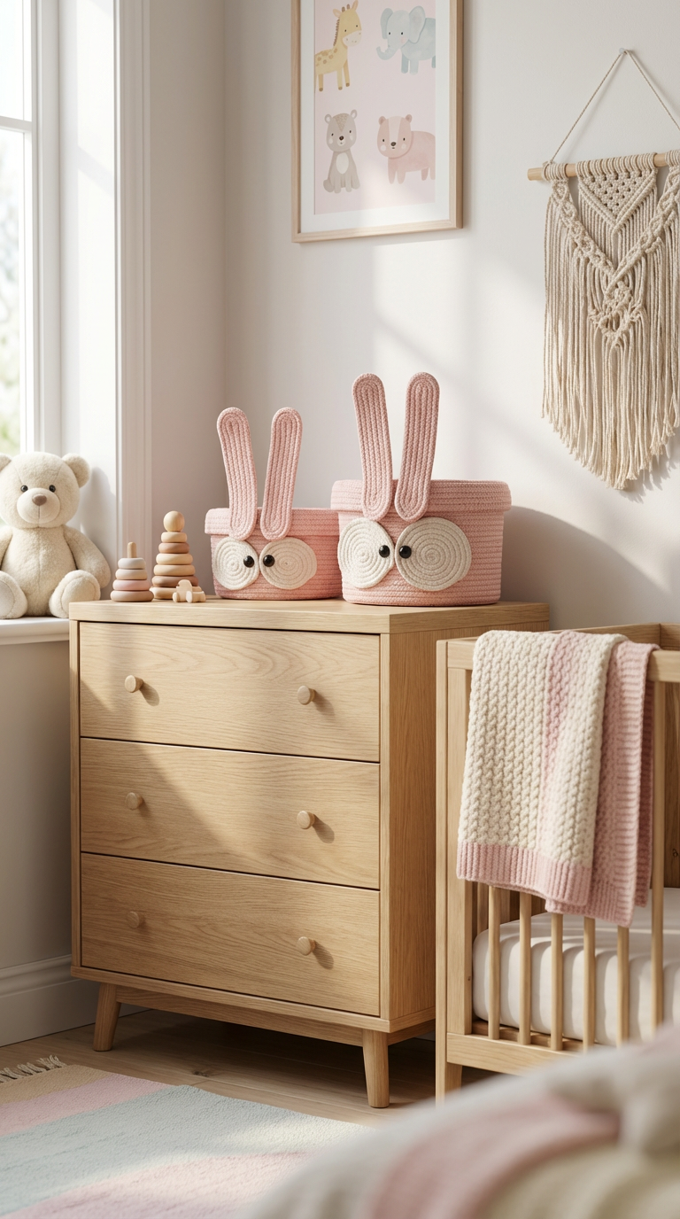 Bunny Kapaklı Sepet Seti (2'li)