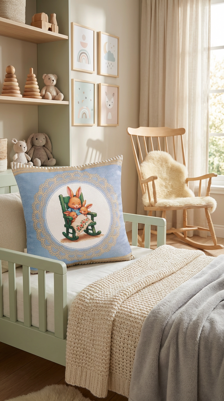 Grandma Bunny Kırlent Kılıfı