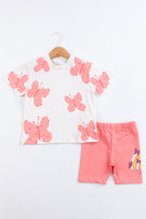 Butterfly Kız Bebek Şortlu Takım