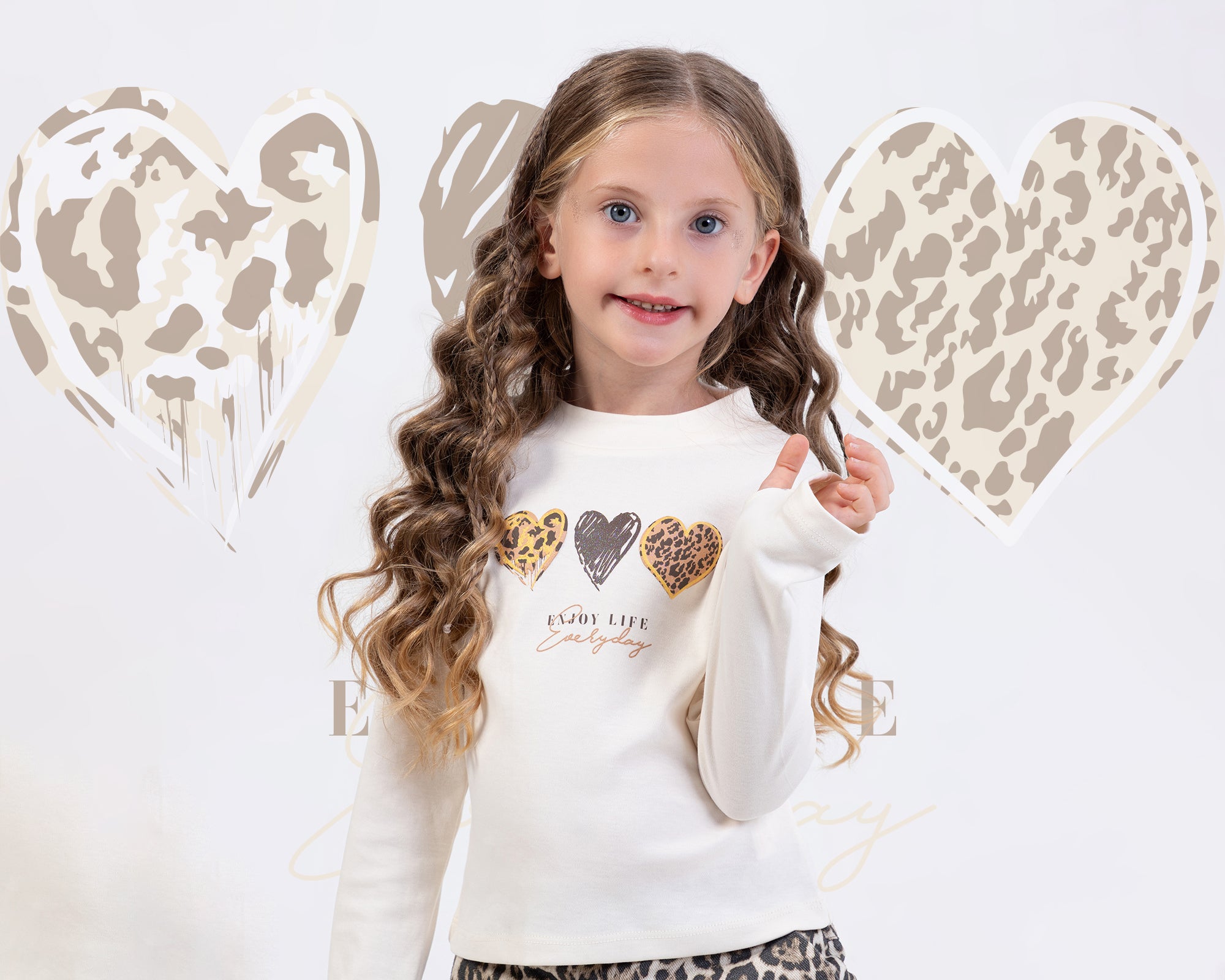 Leopard Kız Pantolon Takım