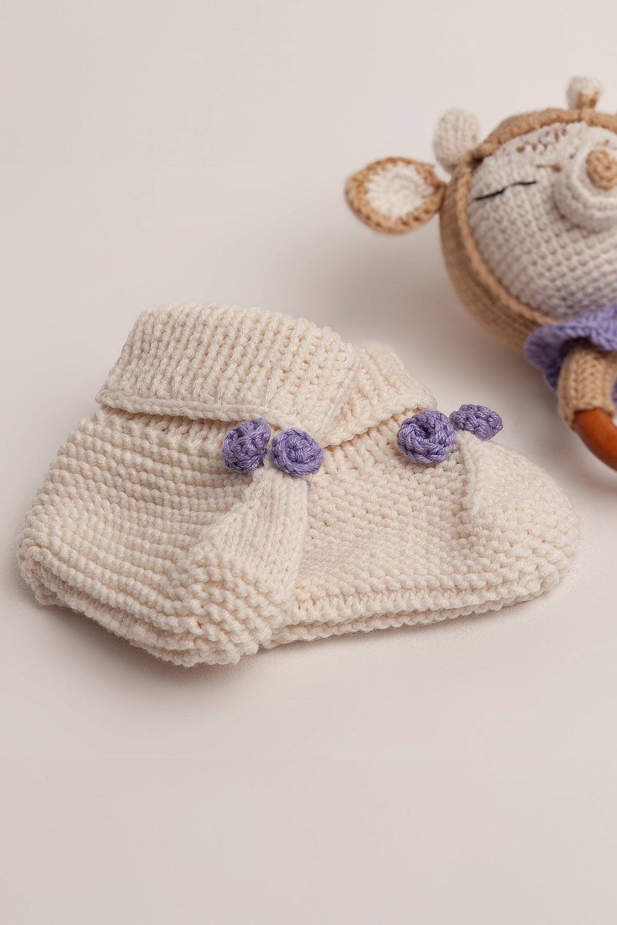 Lavanta Perisi Bebek Patik ve Diş Kaşıyıcı Seti