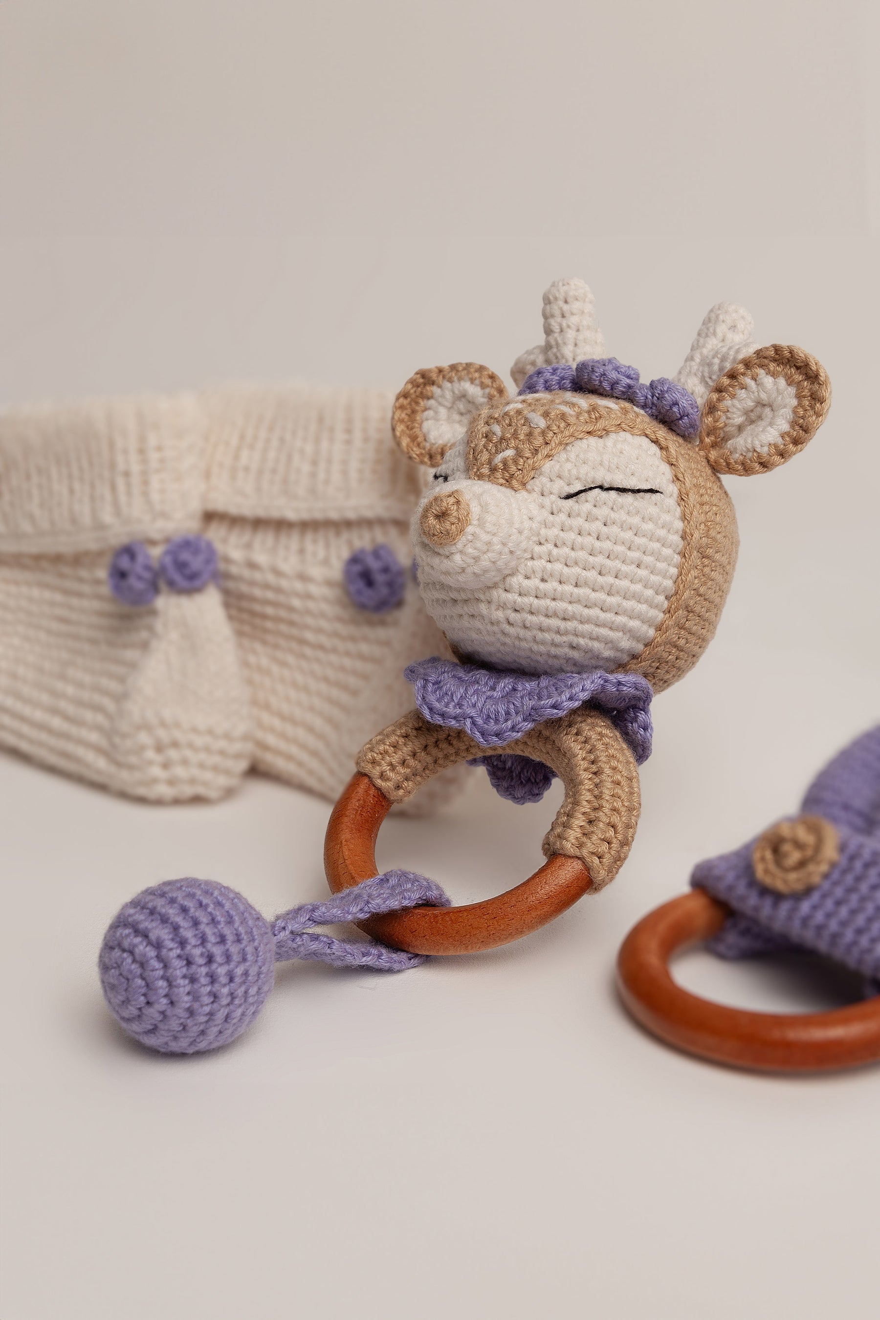 Lavanta Perisi Bebek Patik ve Diş Kaşıyıcı Seti