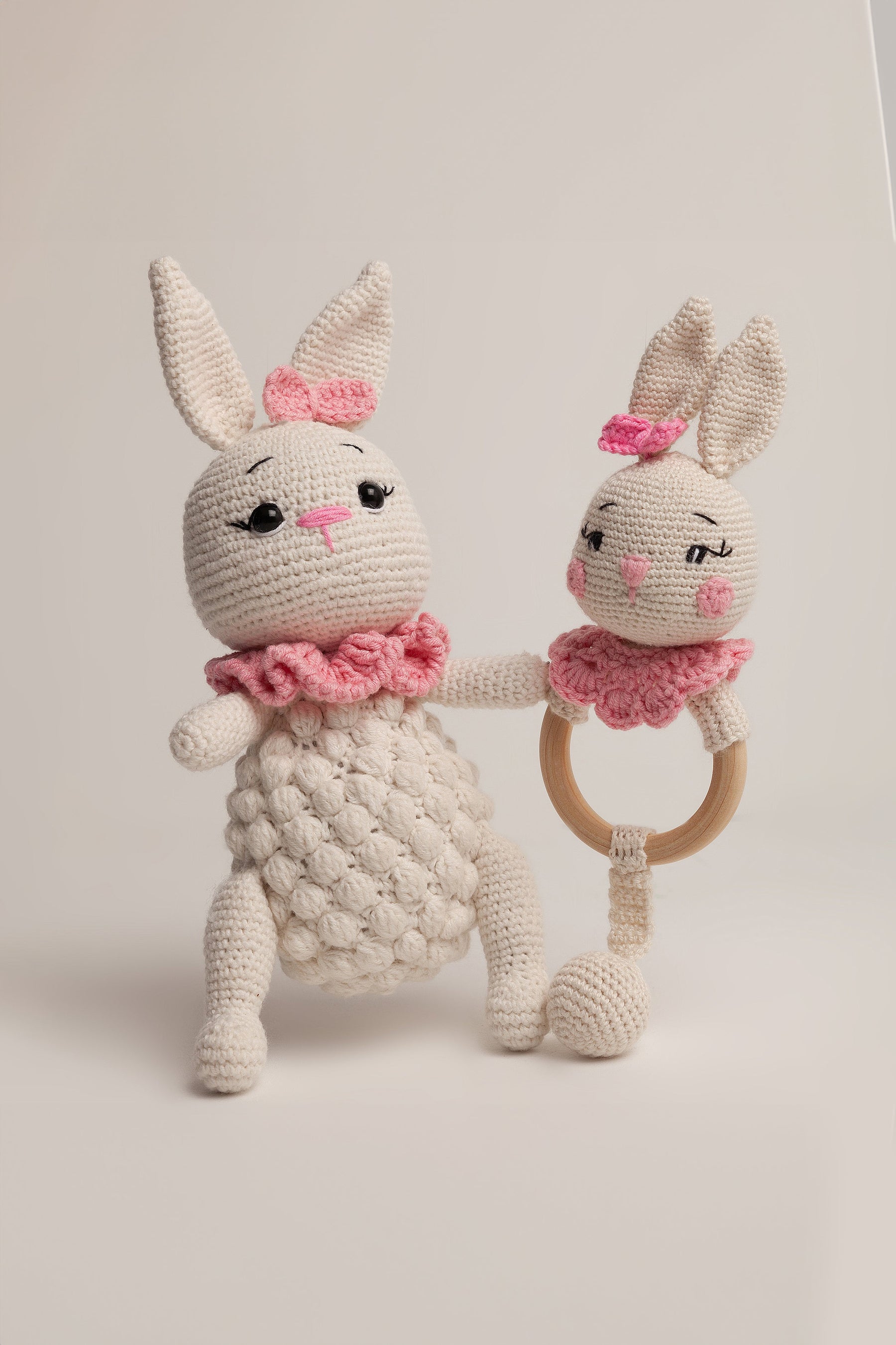 Pembe Düş Tavşanı Bebek ve Diş Kaşıyıcı Seti