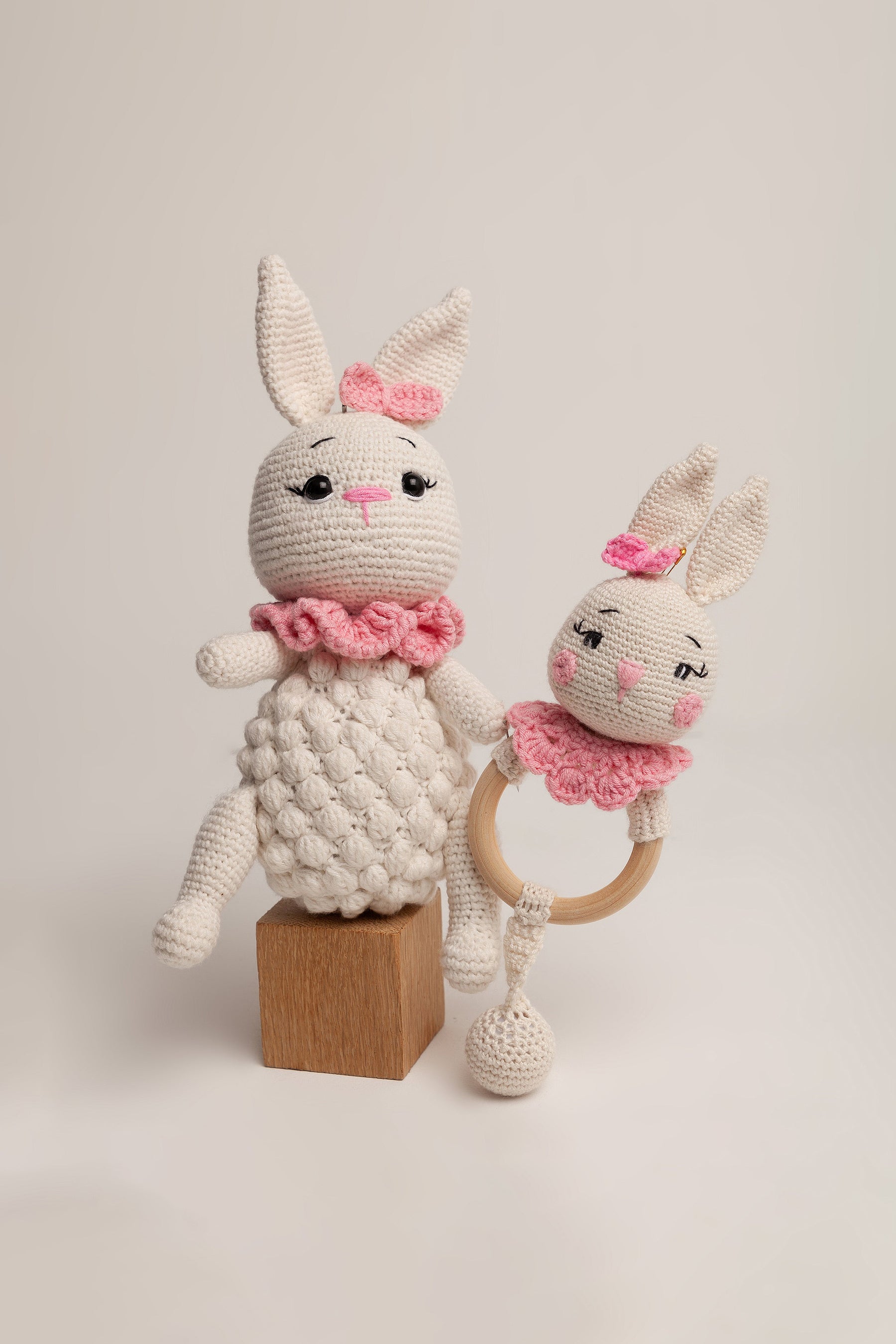 Pembe Düş Tavşanı Bebek ve Diş Kaşıyıcı Seti