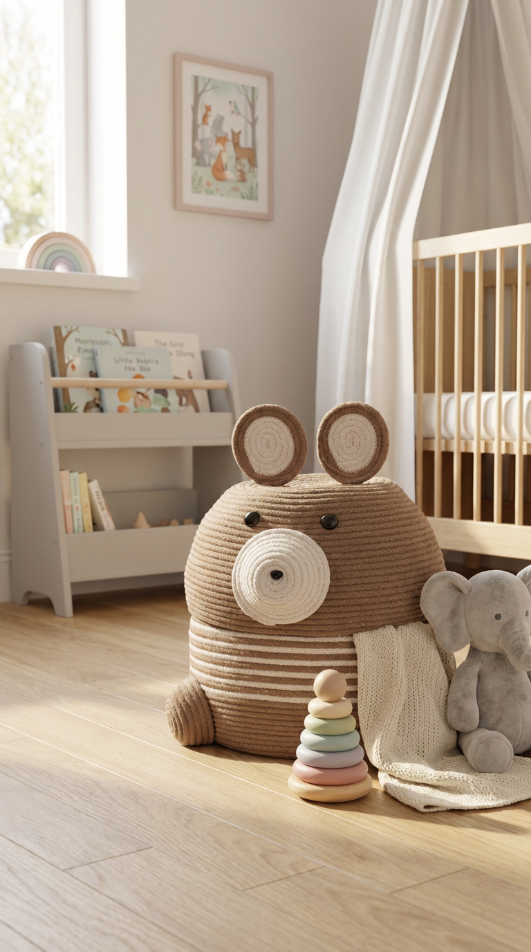 Teddy Kapaklı Saklama Sepeti