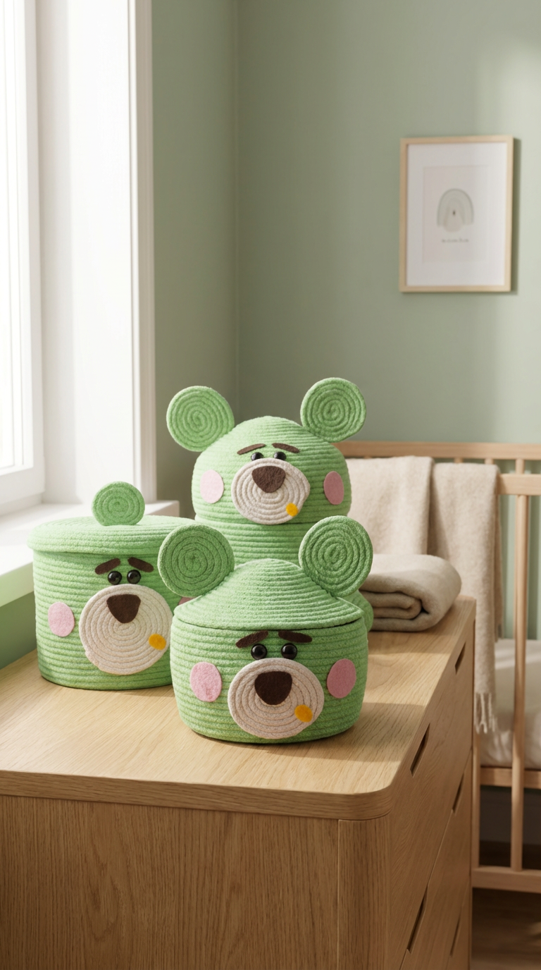 Yeşil Ayıcık Sepet Seti