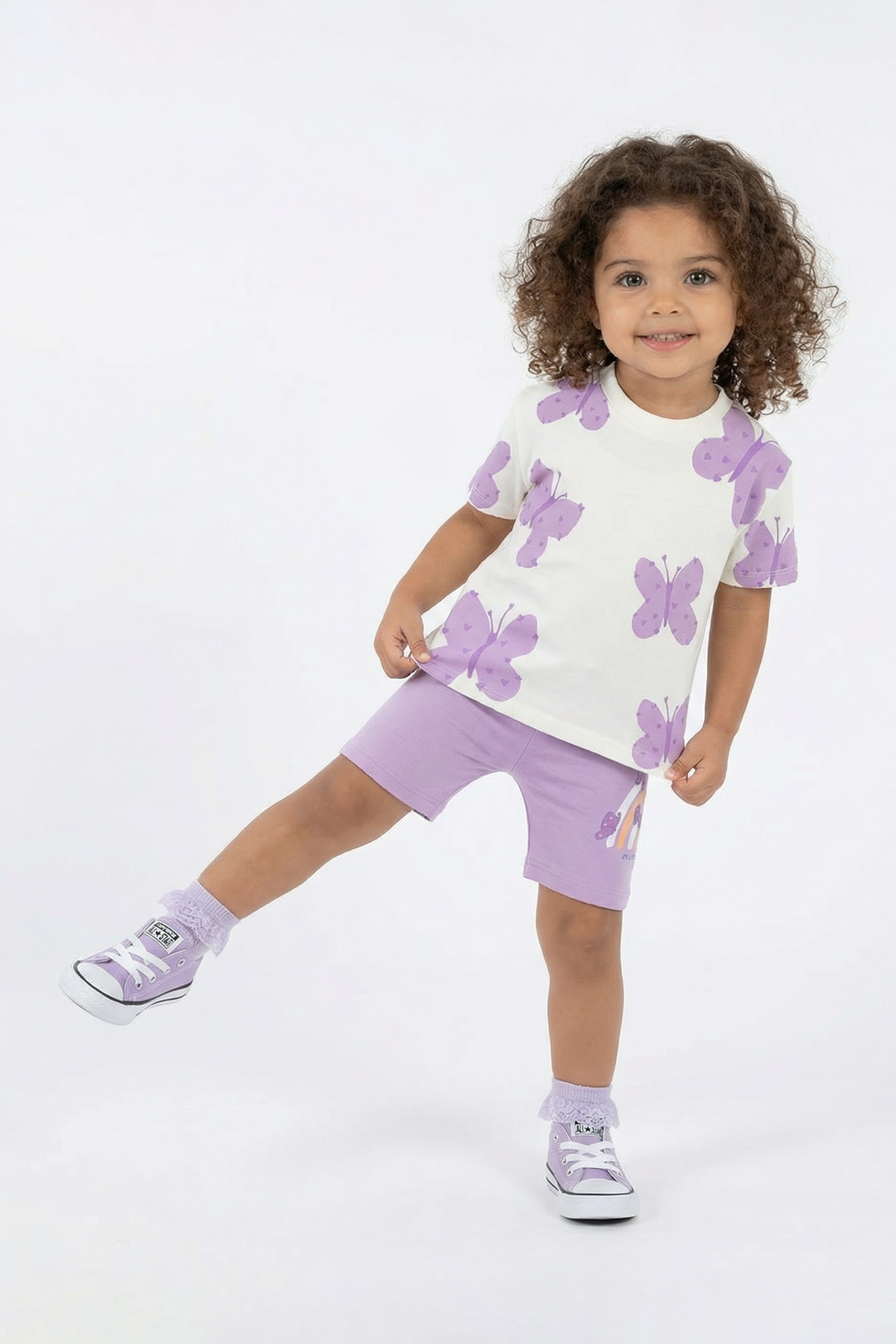 Butterfly Kız Bebek Şortlu Takım